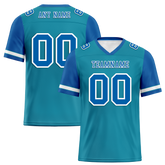 Custom Aqua Blue Two Tone Blue Personalized Authentic Football Jersey FBJ02-bc0f098